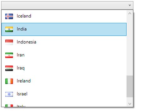 ComboBox with country